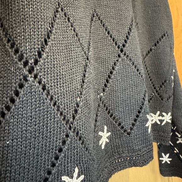 Vintage Paul Harris Design Grandma Core Cardigan Embroidered Snowflakes / small - Picture 3 of 11